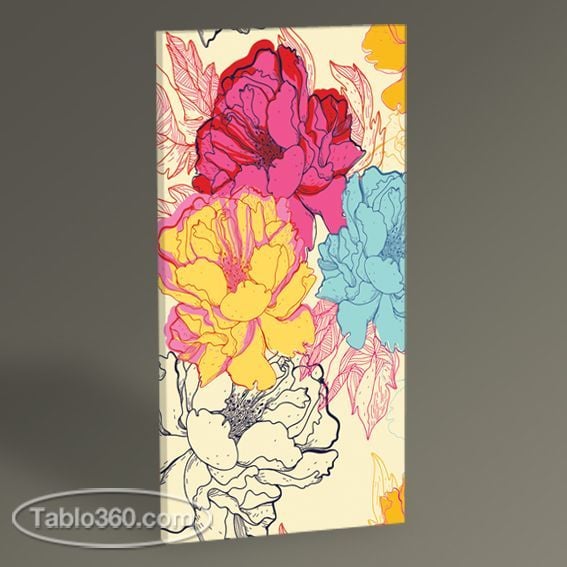 Retro Çiçekler III Tablo
