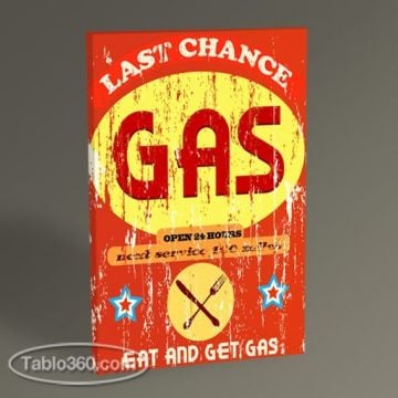 Benzin İstasyonu Afişi Tablo