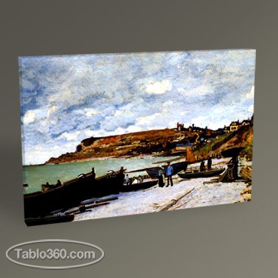 Claude Monet Sainte-Adresse, Fishing Boats on the Shore