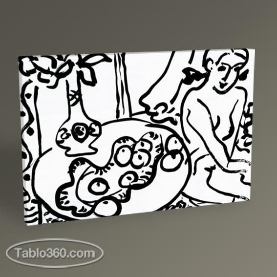 Henri Matisse Composition avec Fruits et Modele Tablo