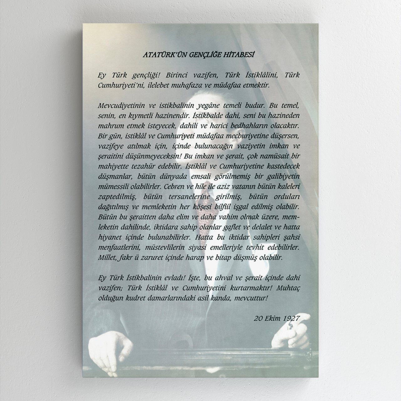 Atatürk'ün Gençliğe Hitabesi Tablo