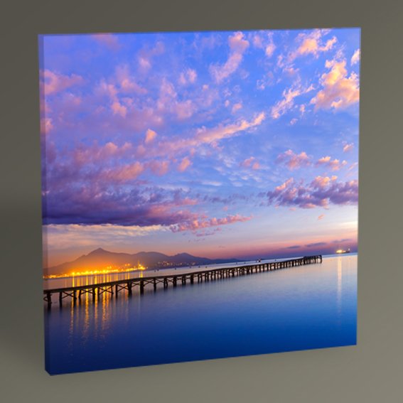 İskelede Gün Batımı Tablo