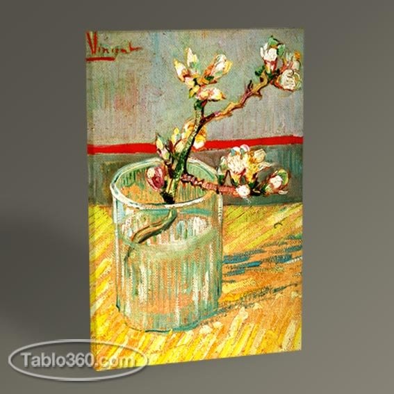 Vincent Van Gogh Çiçek Açmış Badem Dalı Tablo
