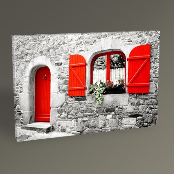 Kırmızı Kapı ve Pencere Tablo
