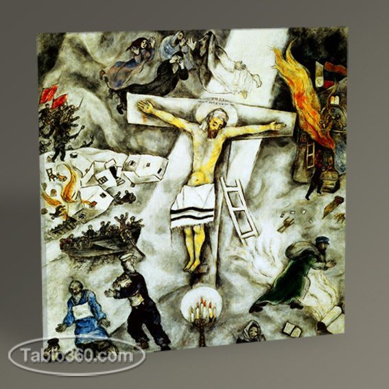 Marc Chagall White Crucifixion Tablo