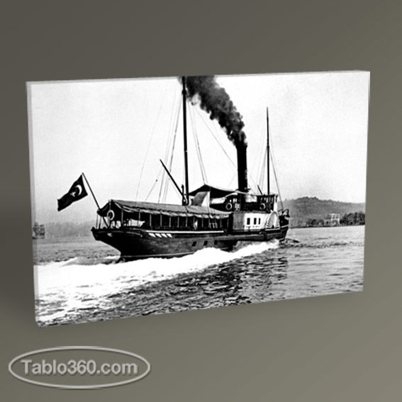 Eski İstanbul Kadıköy Vapuru 1890 Tablo