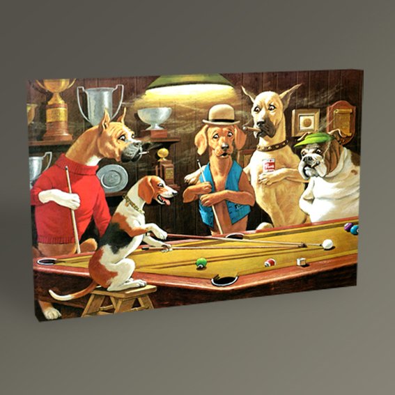 Bilardo Oynayan Köpekler II Tablo