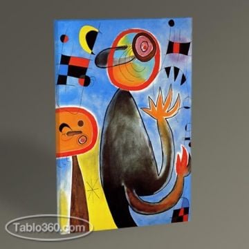 Joan Miro Ladders Cross the Blue Sky in a Whell of Fire Tablo