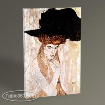 Gustav Klimt Siyah Tüylü Şapka Tablo