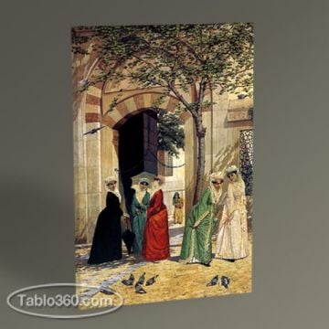 Osman Hamdi Sultanahmet Cami Girişinde Kadınlar Tablo