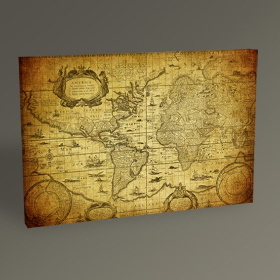 Eski Dünya Haritası 1635 Tablo