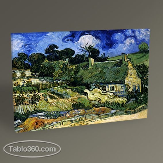 Vincent Van Gogh-Thatched Cottages at Cordeville