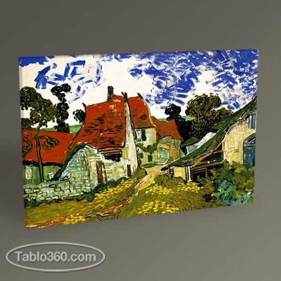 Vincent Van Gogh-Thatched Sandstone Cottages in Chaponval