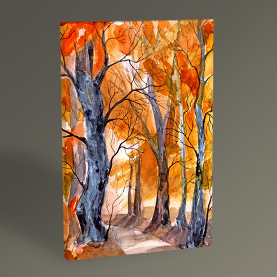 Orman Sulu Boya Tablo