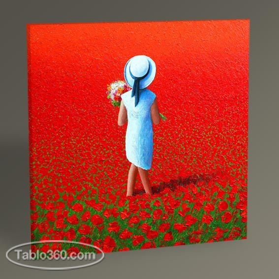 Beyaz Şapkalı Kız Tablo