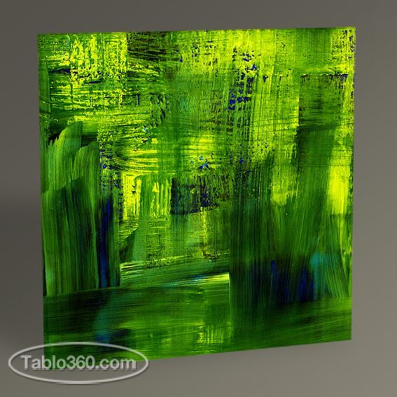 Yeşil Soyut Yağlı Boya Tablo