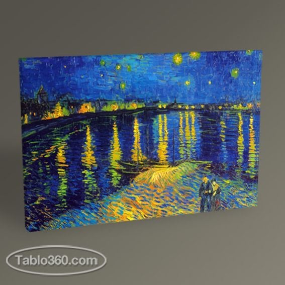 Vincent Van Gogh-Rhone Nehrinde Yıldızlı Gece Tablo