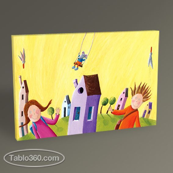 Çocuklar Okula Giderken Tablo