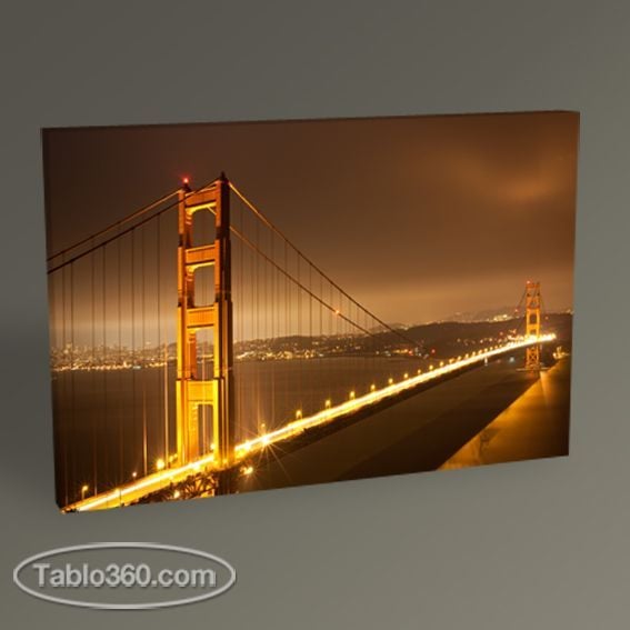 San Francisco Golden Gate Bridge at Night Tablo