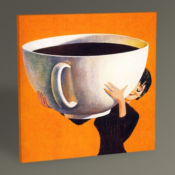 Woman Holding a Huge Cup of Coffee