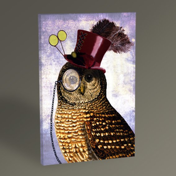 Owl with Top Hat Tablo